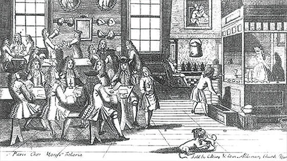 17세기 유행한 런던 커피하우스의 정경.