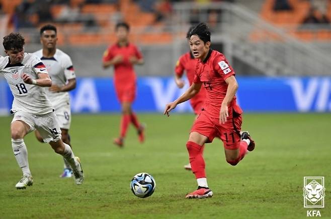 한국 U-17 대표팀 공격 핵심이었던 양민혁. 사진=대한축구협회