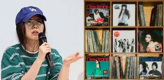 민희진 대표(좌)와 민 대표가 SNS에 올린 뉴진스 신보 재킷(우). 연합뉴스.