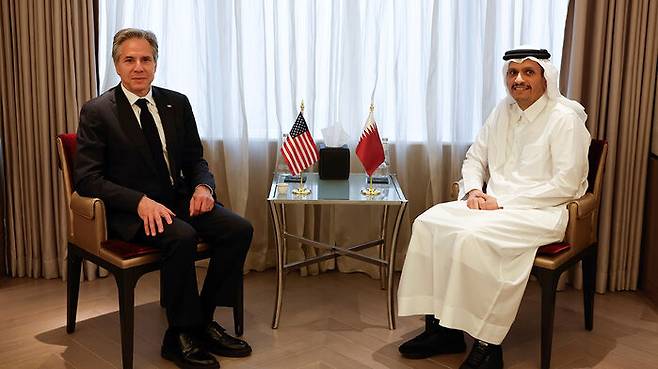 사우디아라비아를 방문한 토니 블링컨 미국 국무장관(왼쪽)