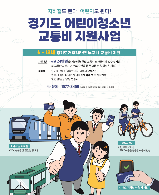 어린이 청소년 교통비 지원 포스터. 사진 제공=경기도