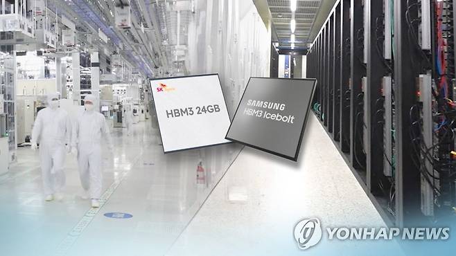 AI 확산에 수요 급증…삼성·SK, HBM 선점 나서 (CG) [연합뉴스TV 제공]