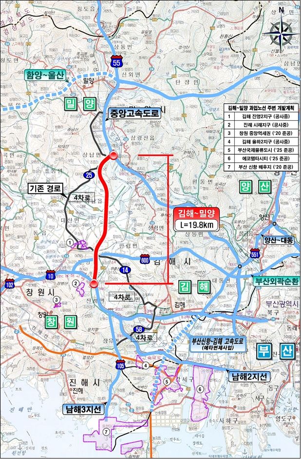 [밀양=뉴시스] 김해~밀양 고속도로 건설사업 위치도. (사진=밀양시 제공) 2024.05.03. photo@newsis.com  *재판매 및 DB 금지