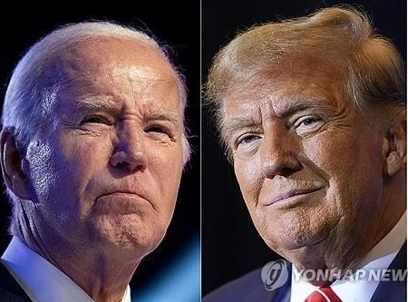 미국 대선에서 4년만에 맞붙는 바이든 대통령(좌)과 트럼프 전 대통령 [AP 연합뉴스 자료사진]