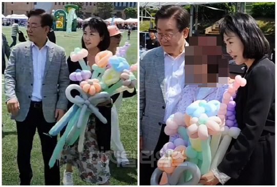 이재명(왼쪽) 더불어민주당 대표과 부인 김혜경씨. <유튜브 '이재명tv' 방송화면>