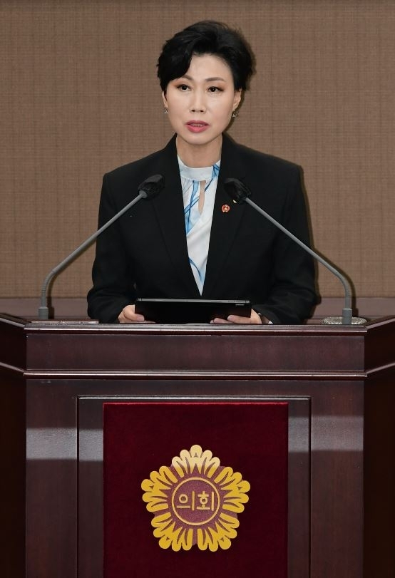 지난 3일 서울시의회 제323회 임시회에서 5분 자유발언을 하는 최재란 의원