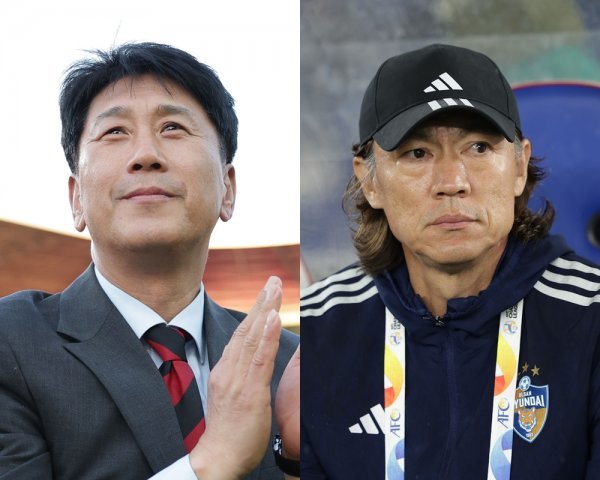 포항 박태하 감독(왼쪽), 울산 홍명보 감독. 사진제공 | 한국프로축구연맹