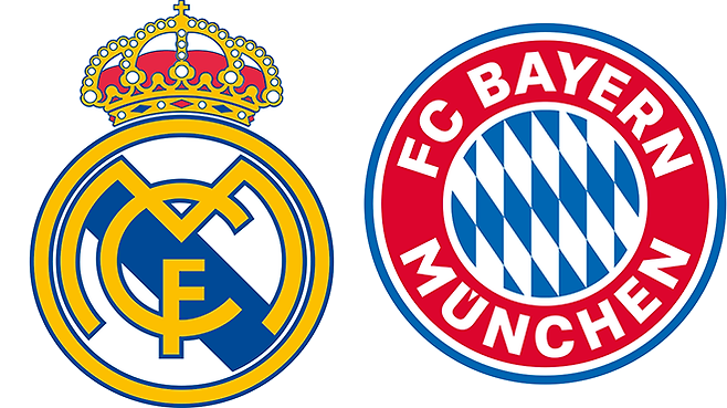 레알 마드리드(왼쪽), 바이에른 뮌헨 프로축구단 로고