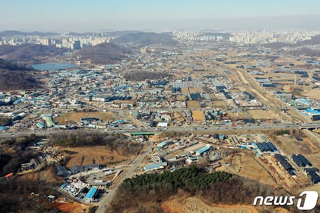 경기도 시흥시 과림동, 광명시 옥길동 일대의 모습. 2021.2.24/뉴스1 ⓒ News1 조태형 기자