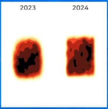 2023년과 2024년 스트라이크존 비교 (=KBSN 야구의참견)