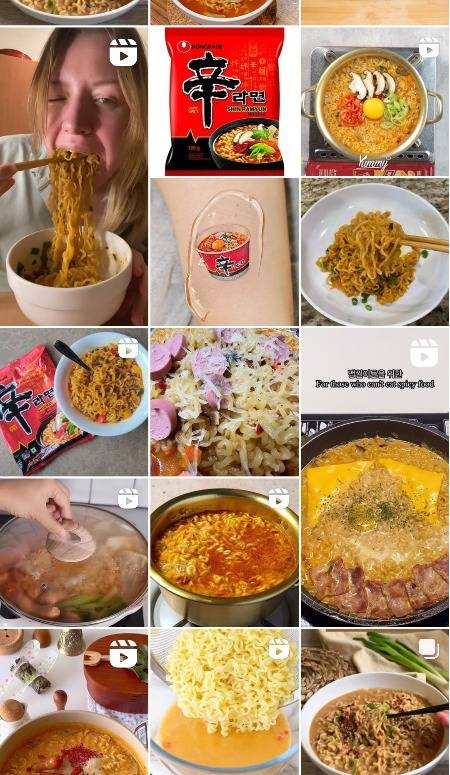 신라면을 이용한 세계 각국의 레시피 (출처=인스타그램)