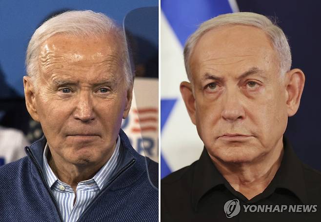 조 바이든 미국 대통령(왼쪽)과 베냐민 네타냐후 이스라엘 총리(오른쪽) [AP 연합뉴스 자료사진. 재판매 및 DB 금지]