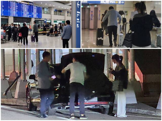 지난 8일 오후 11시30분께 인천 영종도 인천국제공항 D 입국장에서 불법 콜밴 기사가 서성거리다 외국인 관광객을 호객한 뒤 외부주차장에 주차한 렌트 차량 트렁크에 외국인 관광객들의 짐을 싣고 있다. 조병석기자