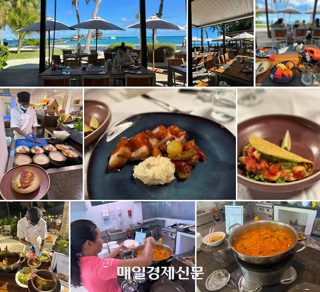 클럽메드 카니 레스토랑 전경 및 음식 / 사진=홍지연 여행+ 기자