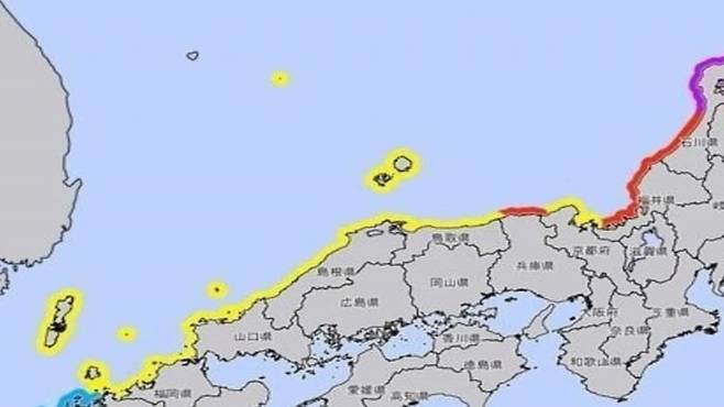 올해 초 일본 이시카와현 지역에서 규모 7.6 강진이 발생했을 때 일본 기상청이 발표한 자료(사진, 서경덕 교수 SNS)