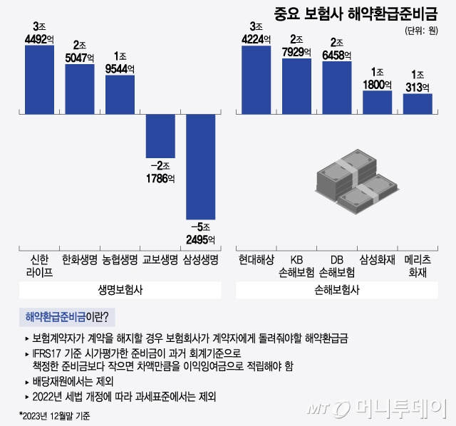 중요 보험사 해약환급준비금/그래픽=윤선정