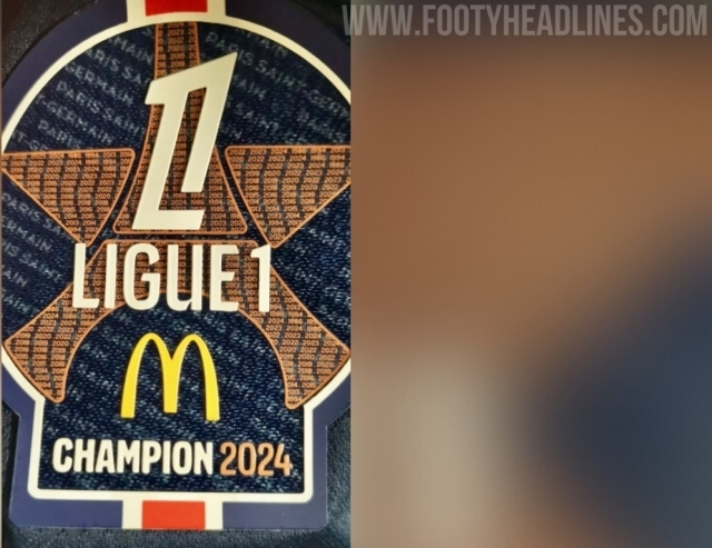 유출된 프랑스 맥도날드 리그앙 2024-2025 챔피언 슬리브 배지/풋티 헤드라인스