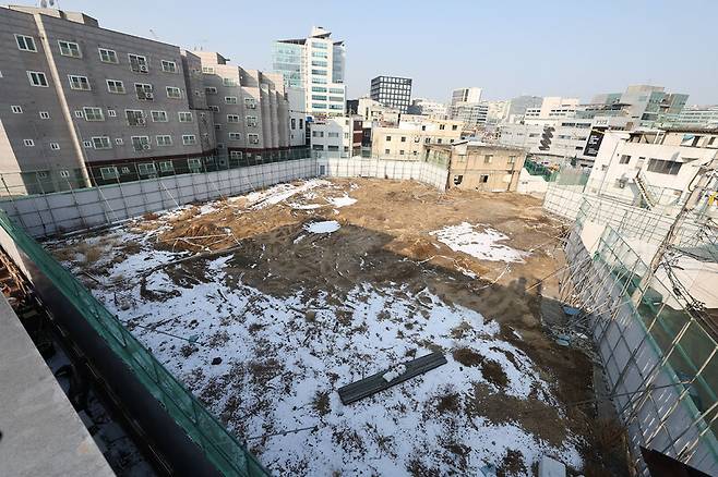 지난 12월 서울 성동구에 위치한 태영건설의 성수동 개발사업 부지 모습. 연합뉴스