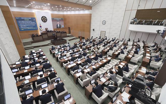 예산안 공개는 주민참여예산제의 전제 조건이다. 사진은 서울시의회.[사진=뉴시스]
