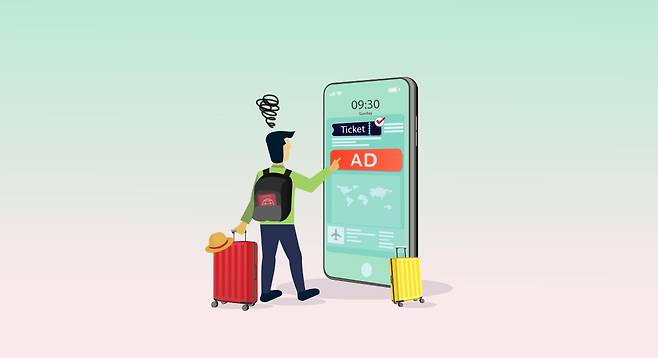 숙박앱이 인기를 끌면서 숙박앱이 가진 문제점도 수면 위로 떠오르고 있다.[일러스트=게티이미지뱅크·더스쿠프 포토]