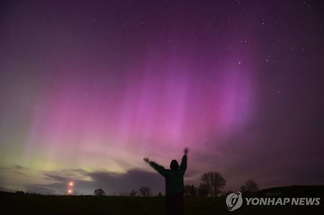 러시아 노보시비르스크에서 관찰된 오로라 [AFP 연합뉴스 자료사진 재판매 및 DB 금지]