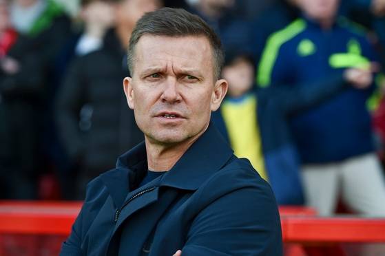 Then-Leeds United manager Jesse Marsch waits for the Premier League match against Nottingham Forest at City Ground stadium in Nottingham, England on Feb. 5, 2023. [AP/YONHAP]