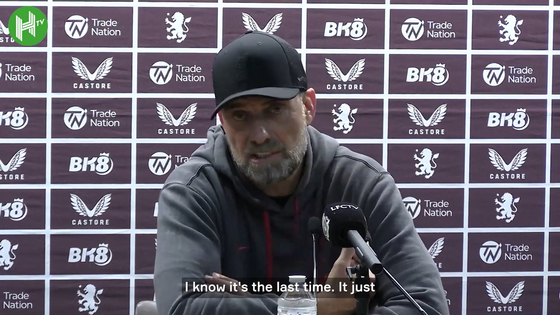 Liverpool manager Jurgen Klopp speaks after a 3-3 draw with Aston Villa in the Premier League on Monday. [ONE FOOTBALL]