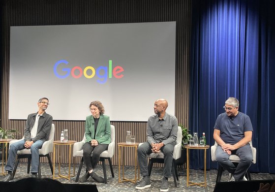 15일(현지시간) 미국 캘리포니아 마운틴뷰 구글 본사에서 열린 글로벌 기자 간담회에는 순다 피차이 CEO를 비롯해 구글 각 사업 담당 임원들이 참석했다. 홍상지 기자