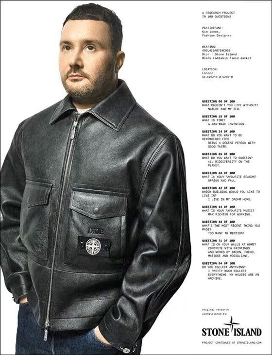 디올 크리에이티브 디렉터 킴 존스가 착용하고 있는 재킷은 20세기 비행사 재킷에서 영감을 얻어 재해석된 디자인이다./스톤 아일랜드 코리아 제공