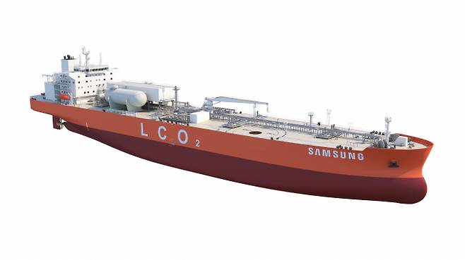 삼성중공업이 공개한 친환경 LCO2 운반선. /사진=삼성중공업