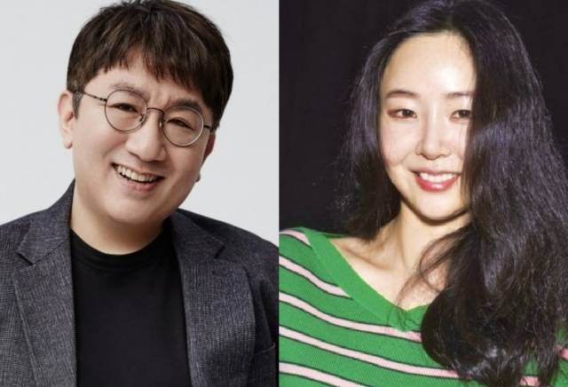 하이브 방시혁 이사회 의장(왼쪽)과 어도어 민희진 대표. [연합]