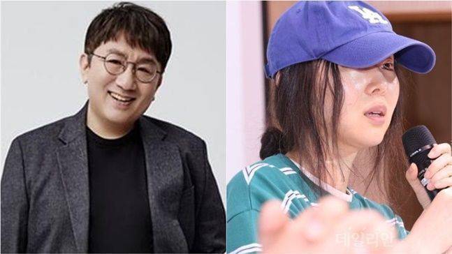 방시혁 하이브 의장(왼쪽)과 민희진 어도어 대표이사. ⓒ하이브/데일리안 방규현 기자