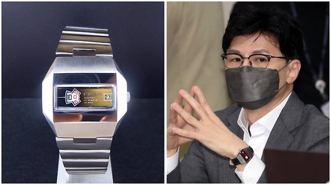 페바(Feba)의 '점핑아워' 빈티지와 점핑아워를 착용한 한동훈 전 비상대책위원장.