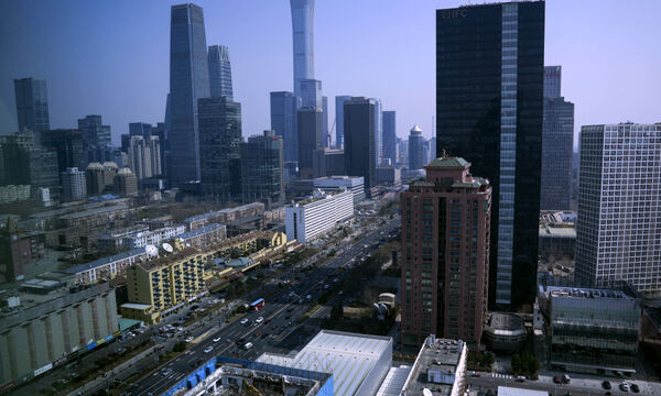 중국 수도 베이징 시내 중심가 비즈니스 지구 모습. AP뉴시스
