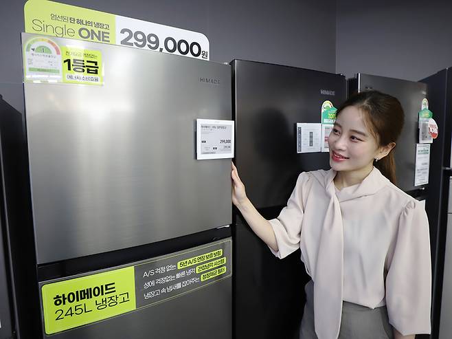 롯데하이마트의 자체브랜드(PB) 하이메이드 싱글 원 냉장고가 초도물량 3000대 완판을 기록했다. [자료:롯데하이마트]