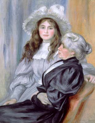 르누아르가 그린 모리조와 그녀의 딸 줄리(1894).