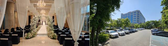 LH경기남부본부가 지역민에게 개방하고 있는 사옥 내 예식장, 주차장 모습. LH경기남부지역본부 제공