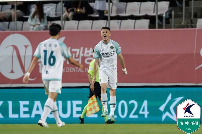 김포FC가 경남FC 원정서 3-1로 승리했다. 사진=한국프로축구연맹 제공