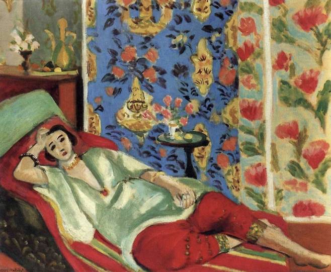 앙리 마티스, 빨간 바지를 입은 오달리스크, 1924-1925년경. [파리 오랑주리 미술관]