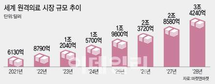 세계 원격의료 시장 규모 추이 (그래픽=이데일리 이미나 기자)
