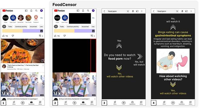 유튜브 앱에서의 실시간 음식 콘텐츠 검열 시스템 [KAIST 제공. 재판매 및 DB 금지]