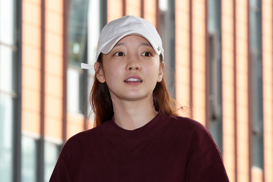 Late singer Koo Ha-ra at the Gangnam Police Station in September 2018 [NEWS1]