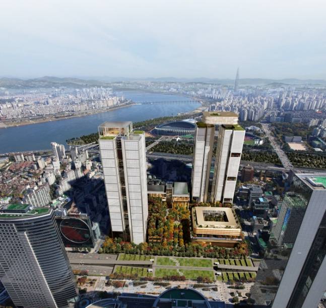 현대차그룹이 55층짜리 2개 동으로 짓는다는 서울 강남의 글로벌 비즈니스 센터(GBC) 조감도. 현대차그룹