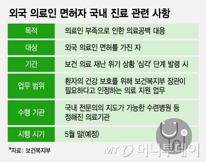 외국 의료인 면허자 국내 진료 관련 사항/그래픽=조수아