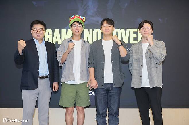 OGN 남윤승 대표, '운타라' 박의진, '쿠로' 이서행, 최훈PD(왼쪽부터)