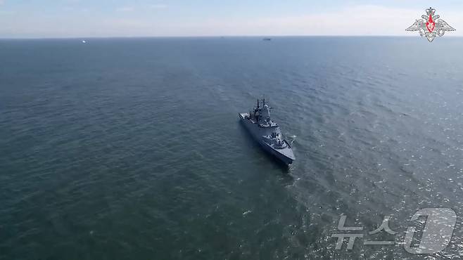 러시아 해군 군함이 2023년 5월 발트해에서 군사훈련에 참가하고 있다. 2023.6.5 (사진은 기사 내용과 무관함) ⓒ 로이터=뉴스1 ⓒ News1 강민경 기자