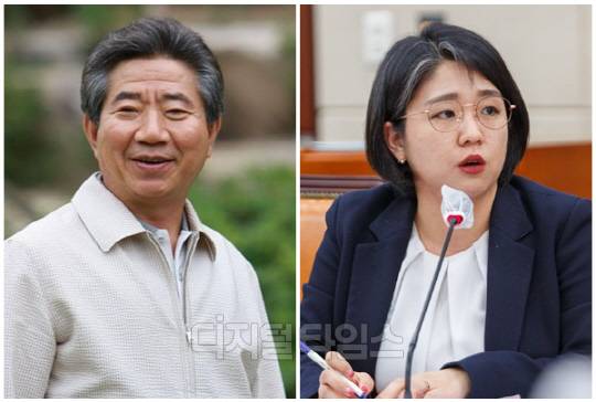 고(故) 노무현 전 대통령(왼쪽)과 용혜인 기본소득당 의원. <디지털타임스 DB>