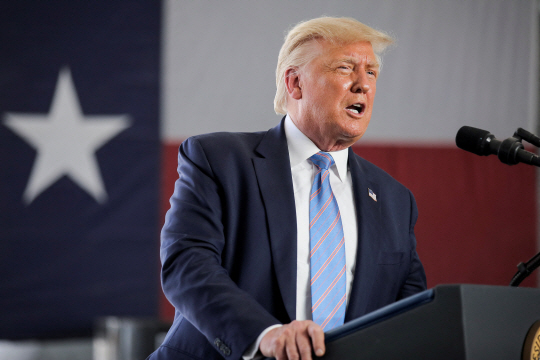 도널드 트럼프 전 미국 대통령이 지난 2020년 7월 대통령으로 재임하던 당시 텍사스주에서 연설하고 있는 모습. 로이터 연합뉴스