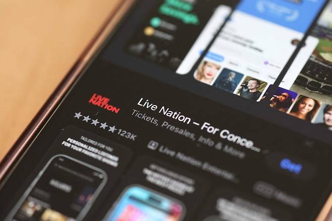 라이브네이션 앱. /게티이미지