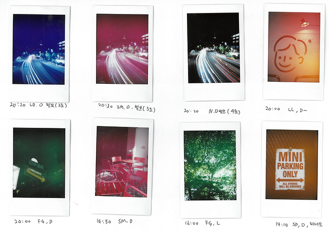 인스탁스 미니 99의 다양한 색상 효과와 밝기를 조합해 찍은 사진 / 사진=한국후지필름